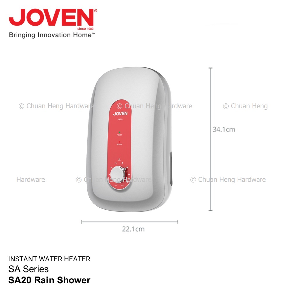 SA 20 Rain Shower - Red - Measurements